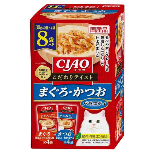 Inaba Pet Food CIAO Special Taste Tuna & Bonito Variety 30g x 8 Bags