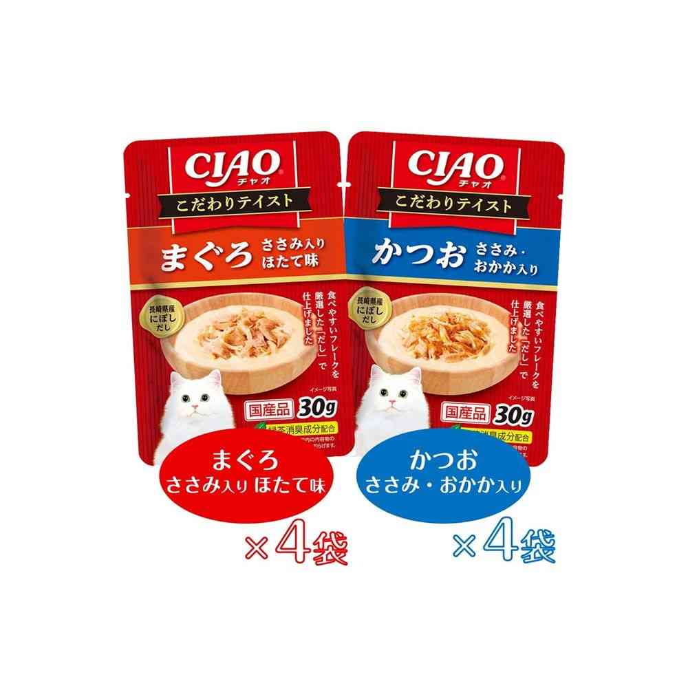 Inaba Pet Food CIAO Special Taste Tuna & Bonito Variety 30g x 8 Bags
