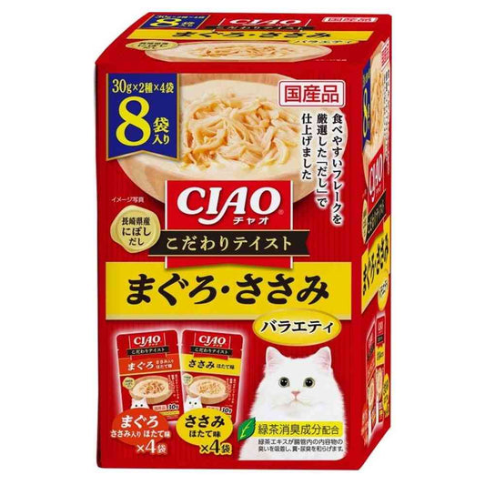 Inaba Pet Food CIAO Special Taste Tuna & Chicken Variety 30g x 8 Bags