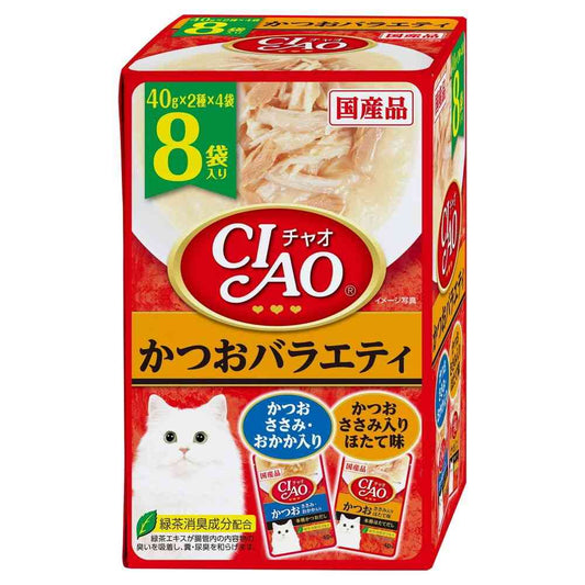 Inaba Pet Food CIAO Pouch Bonito Variety 40g x 8 Bags
