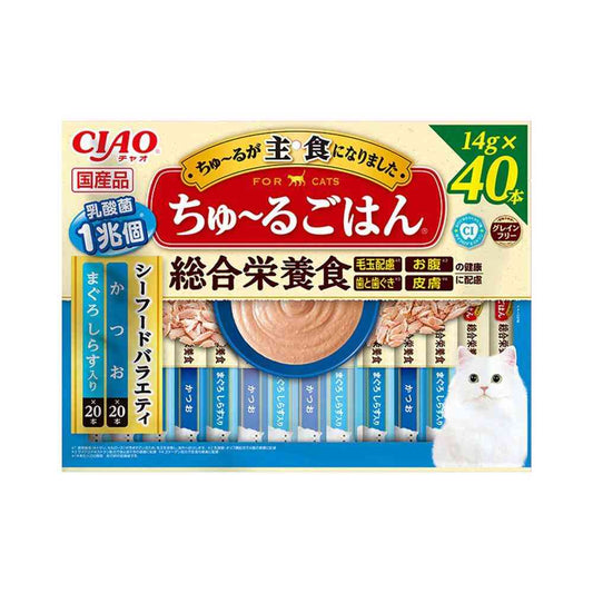 Inaba Pet Food CIAO Churu Meal Seafood Variety 14g×40