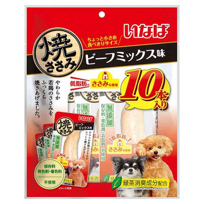 Inaba Pet Food Grilled Chicken Beef Mix Flavor 10 Sticks