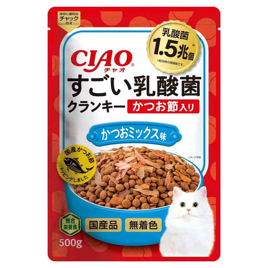 Inaba Pet Food Amazing Lactic Acid Bacteria Crunky Bonito Flakes Bonito Mix Flavor 500g