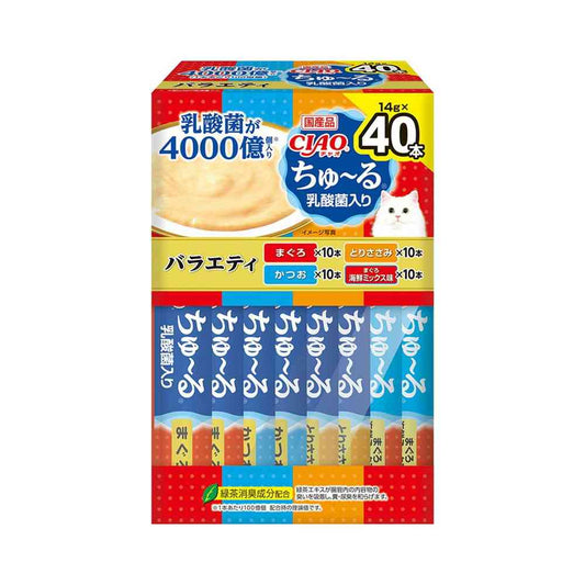 Inaba Pet Food CIAO Churu with Lactic Acid Bacteria Variety 14g×40P