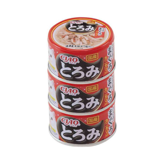 Inaba Pet Food CIAO Thick Sauce Chicken Breast, Tuna with Crab Stick 80g x 3P