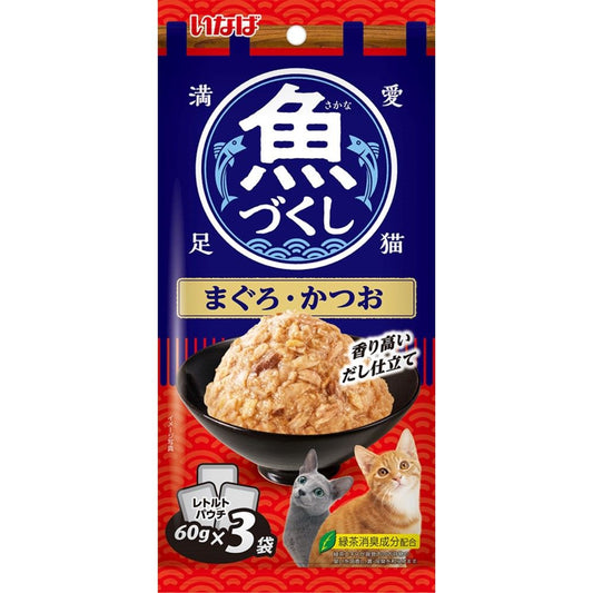 Inaba Pet Food Inaba Fish Variety Tuna & Bonito 60g×3 Bags