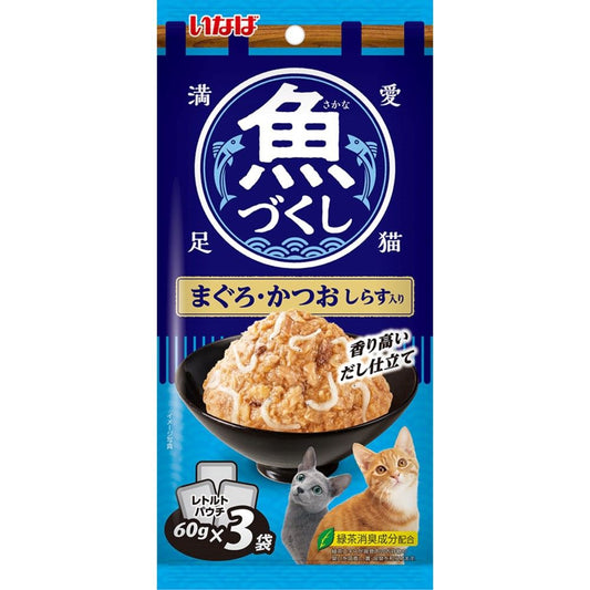 Inaba Pet Food Inaba Fish Variety Tuna, Bonito & Shirasu 60g x 3