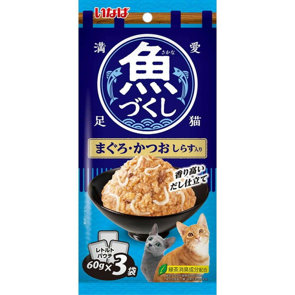 Inaba Pet Food Inaba Fish Variety Tuna, Bonito & Shirasu 60g x 3