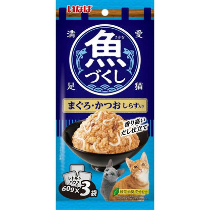 Inaba Pet Food Inaba Fish Variety Tuna, Bonito & Shirasu 60g x 3