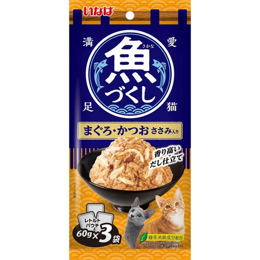 Inaba Pet Food Inaba Fish Variety Tuna & Bonito with Chicken Breast 60g×3 Bags