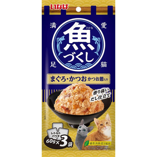 Inaba Pet Food Inaba Fish Variety Tuna, Bonito & Bonito Flakes 60g x 3