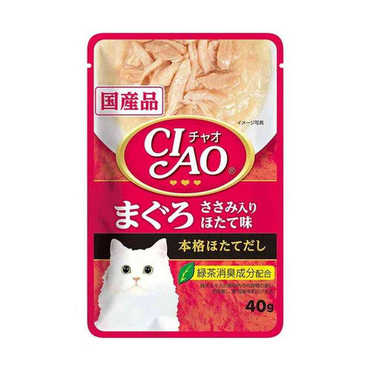Inaba CIAO Pouch Tuna with Chicken Fillet and Scallop Flavor 40g