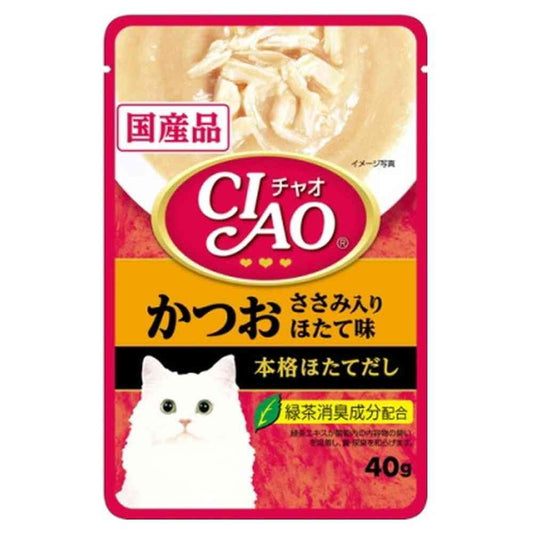 CIAO Pouch Bonito with Chicken Fillet and Scallop Flavor 40g