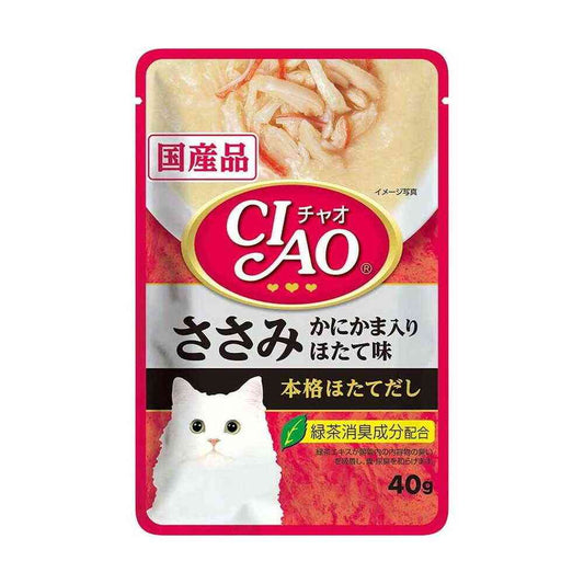 Inaba Chao Pouch Chicken Breast with Crab Flakes and Scallop Flavor 40g
