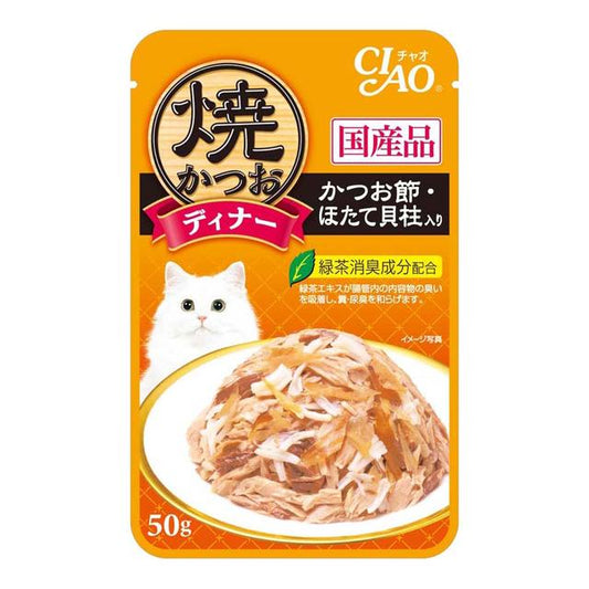 Inaba Churu Grilled Bonito Dinner with Bonito Flakes & Scallops 50g