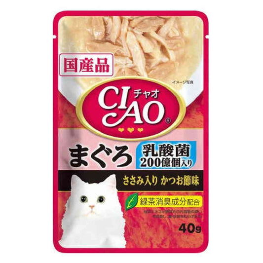 CIAO Pouch with Probiotics Tuna with Chicken Fillet and Bonito Flavor 40g