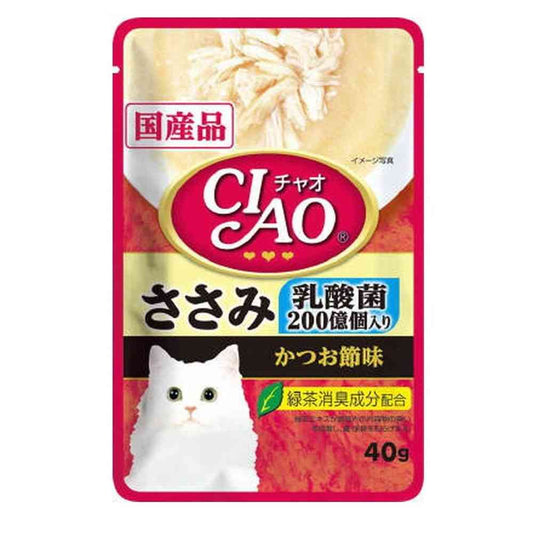 CIAO Pouch with Lactic Acid Bacteria Chicken Bonito Flavor 40g