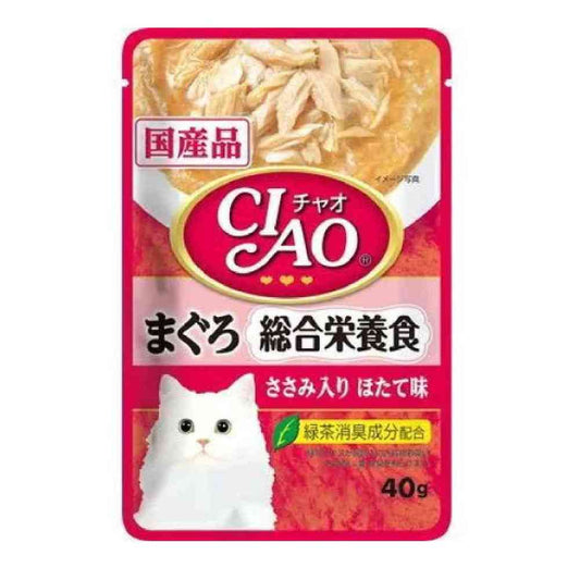 Inaba CIAO Pouch Complete Nutrition Tuna with Chicken & Scallop Flavor 40g
