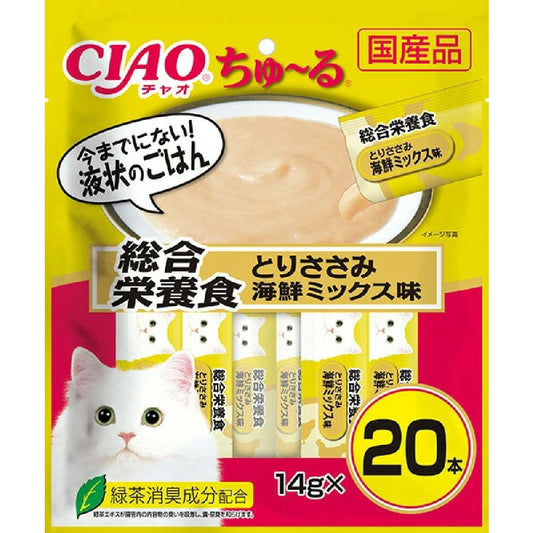 Churu Complete Nutritional Food Chicken Breast & Seafood Mix Flavor 14g×20P