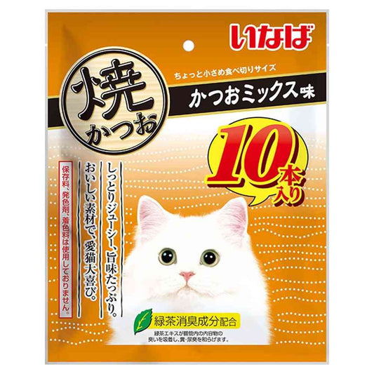 Inaba Pet Food Grilled Bonito Bonito Mix Flavor 10 Sticks