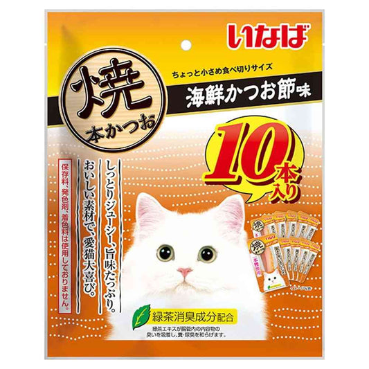 Inaba Pet Food Inaba Grilled Bonito Seafood Bonito Flakes Flavor 10 Sticks