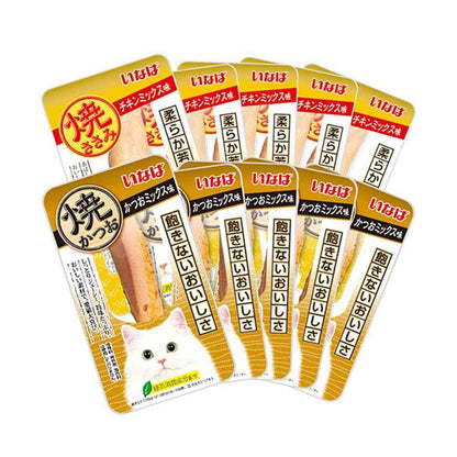 Inaba Pet Food Grilled Bonito & Chicken Variety 10 Sticks