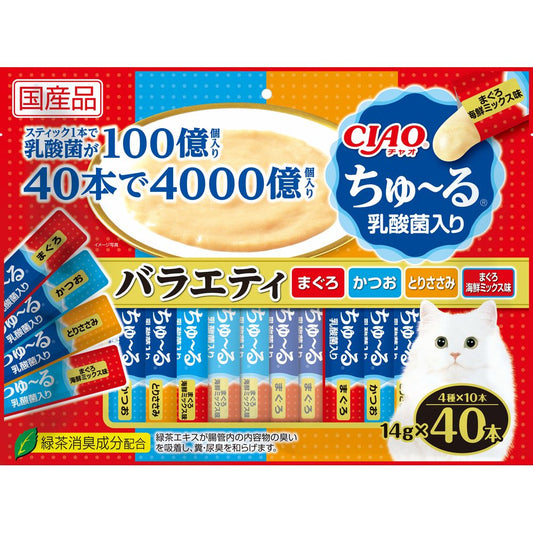 Inaba Pet Food CIAO Churu Variety with Lactic Acid Bacteria 14g x 40 Sticks