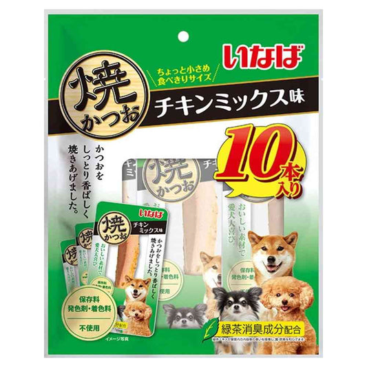 Inaba Pet Food Grilled Bonito Chicken Mix Flavor 10 Sticks