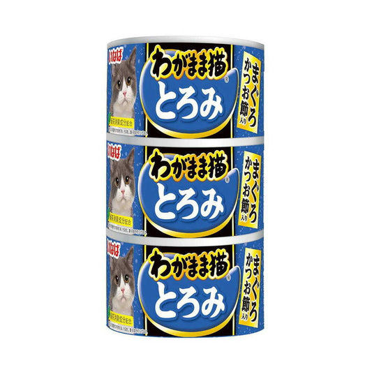 Inaba Wagamama Cat Thick Tuna with Bonito Flakes 140g×3 Cans