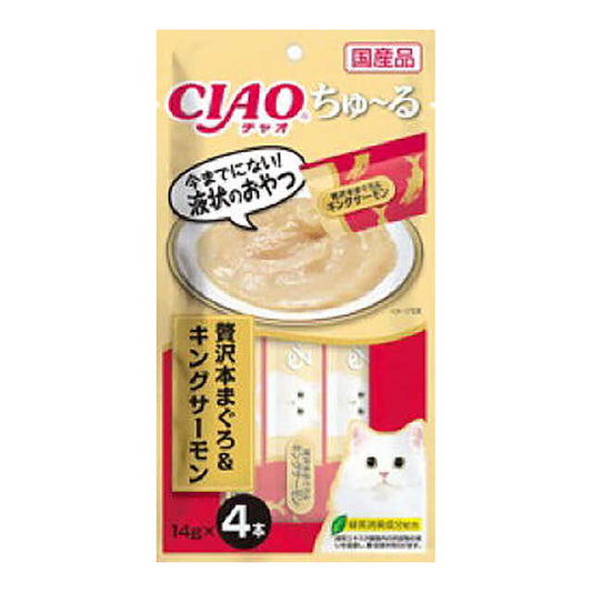CIAO Churu Luxurious Real Tuna & King Salmon 14g x 4