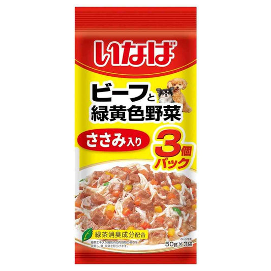 Inaba Pet Food Beef and Colorful Vegetables with Chicken 50g x 3 Packs