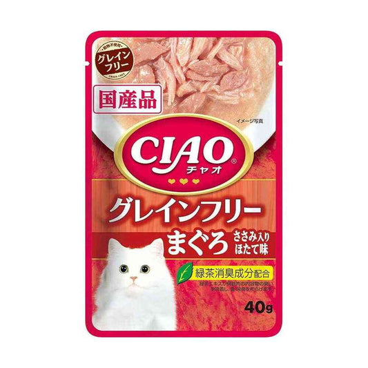 Inaba CIAO Pouch Grain-Free Tuna with Chicken Fillet and Scallop Flavor 40g