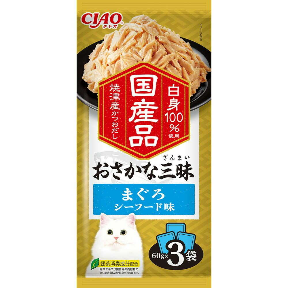 Inaba Pet Food CIAO Fish Delight Tuna Seafood Flavor 60g×3 Bags