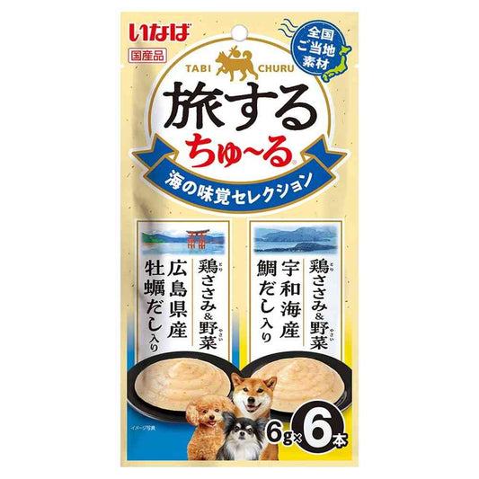 Inaba Pet Food Traveling Churu Seafood Flavor Selection 6g x 6 Sticks