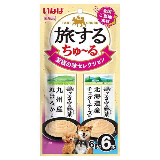 Inaba Pet Food Traveling Churu Blissful Flavor Selection 6g×6