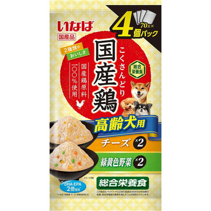 Inaba Pet Food Inaba Domestic Chicken Senior Dog Cheese & Colorful Vegetables Variety 70g x 4