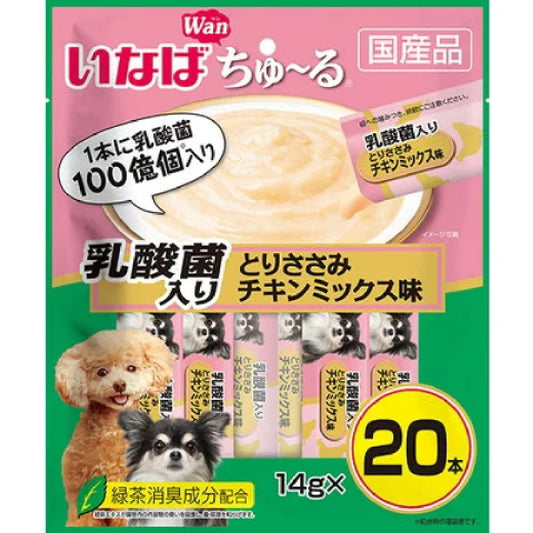 Inaba Churu with Lactic Acid Bacteria Chicken Breast & Mix Flavor 14g×20P