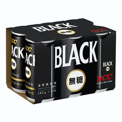 UCC Black Unsweetened 185g x 6 cans