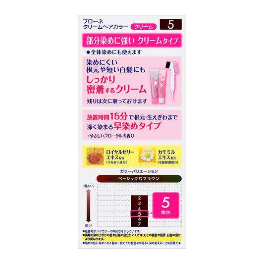 Kao Bigen Cream Hair Color Fast Dye Type 5 Chestnut Brown