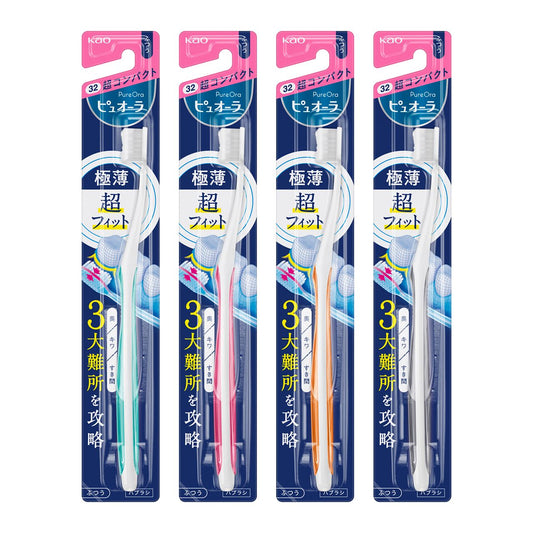 Kao Piyoura Toothbrush Ultra Compact Regular (Color Selection Not Available)