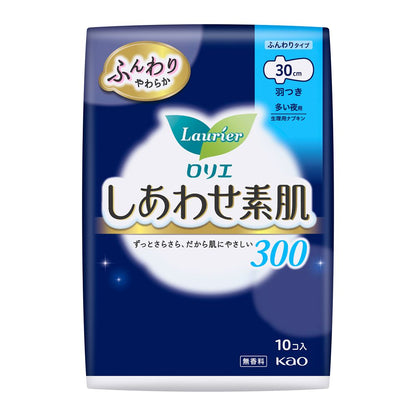 Kao Laurier Happy Skin Heavy Night Pads (300mm, Wings) (10 Pieces)