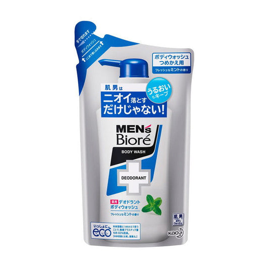 Men's Biore Medicated Deodorant Body Wash Fresh Mint Refill 380ml