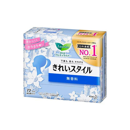 Kao Laurier Kirei Style Unscented Panty Liners, 72 Pieces