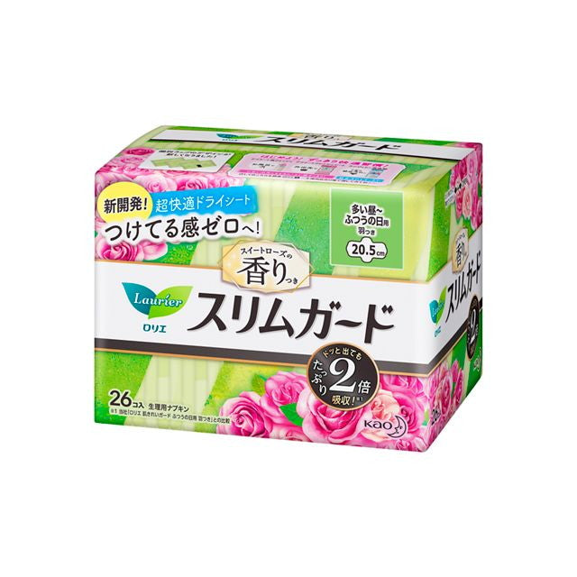 Kao Laurier Slim Guard Sweet Rose Scent Heavy Day Use Winged 26 Pieces