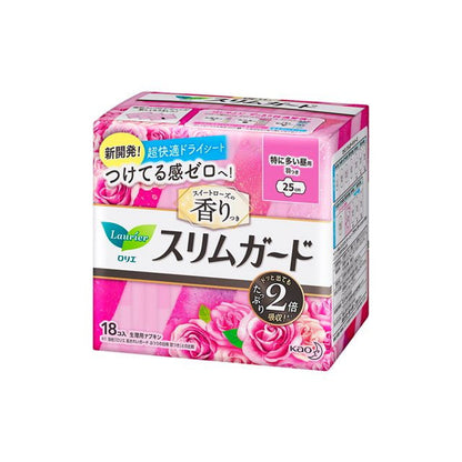 Kao Laurier Slim Guard Sweet Rose Scent Extra Heavy Day Use 18 Pieces