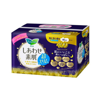 Kao Laurier Happy Skin Ultra Slim Night Pads (400mm, Wings) (9 Pieces)