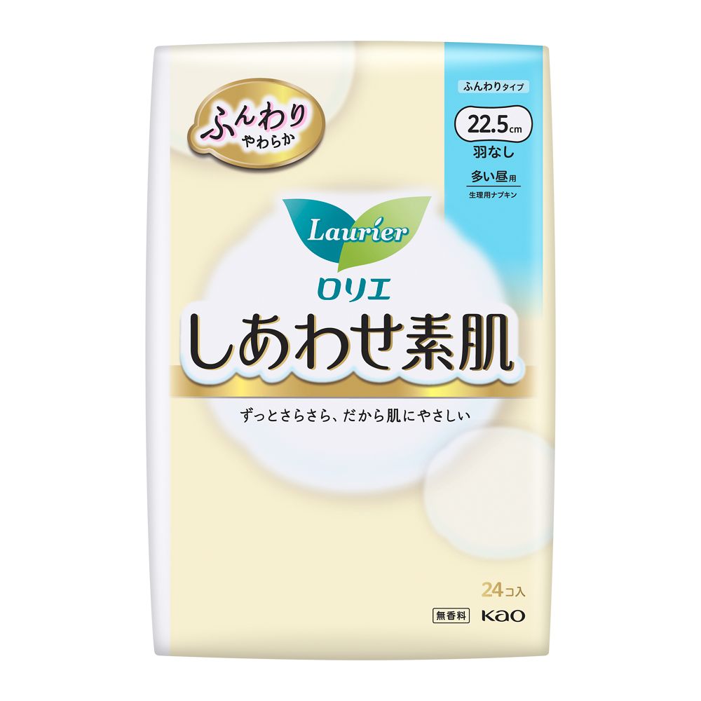 Kao Laurier Shiawase Sohada Heavy Day Use (22.5cm, Wingless, 24 Pieces)