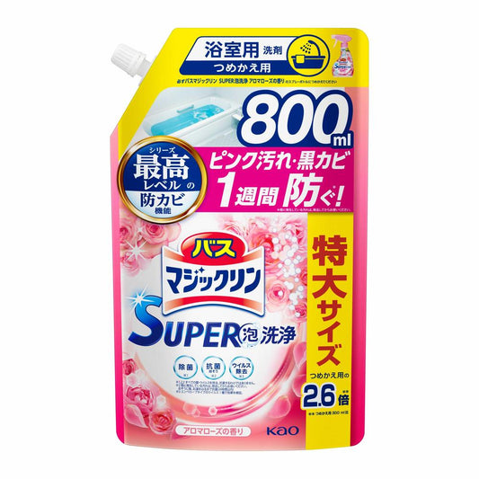 Kao Bath Magic Clean SUPER Foam Cleaner Aroma Rose Scent Refill 800ml