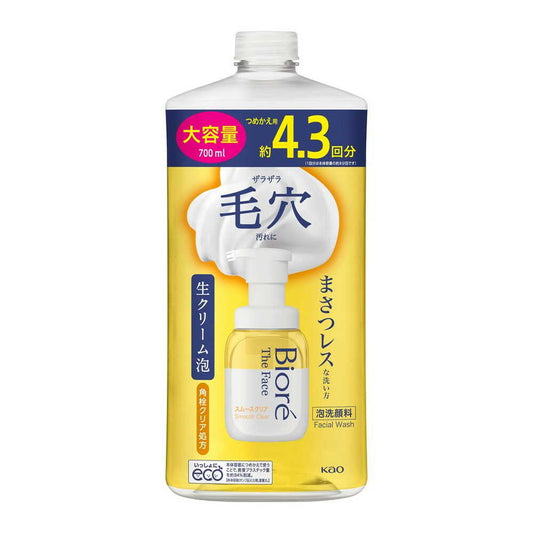 Biore The Face Foam Cleanser Smooth Clear Refill Large 700ml