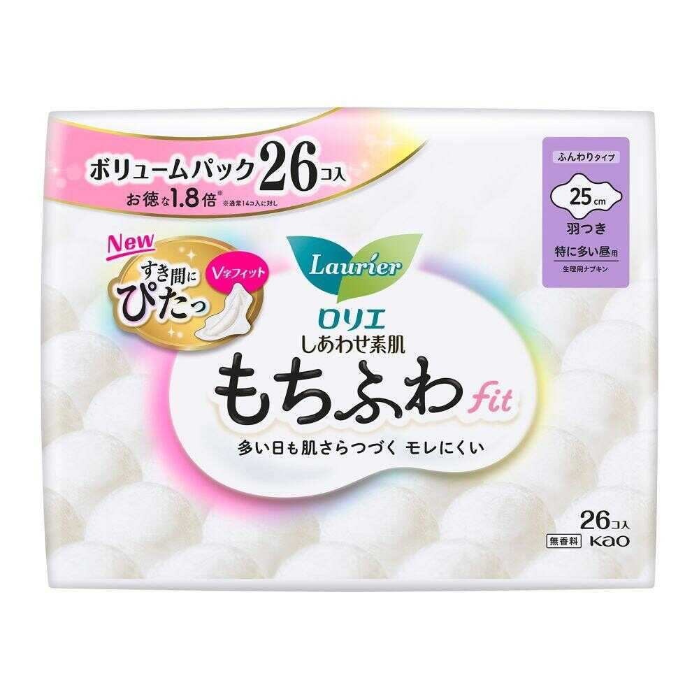 Kao Laurier Shiawase Suhada Mochi Fuwafit Volume Extra Day Winged 26 Pieces